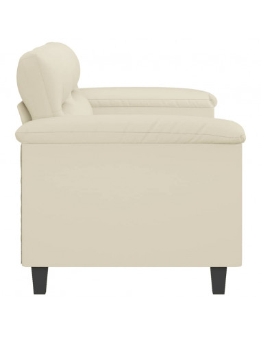 Divano a 2 Posti Crema 140 cm in Similpelle