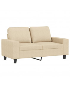 Divano a 2 Posti Crema 120 cm in Tessuto 2