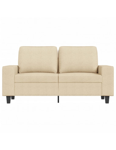 Divano a 2 Posti Crema 120 cm in Tessuto