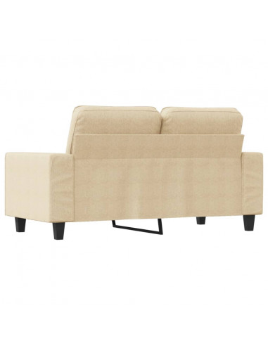 Divano a 2 Posti Crema 120 cm in Tessuto
