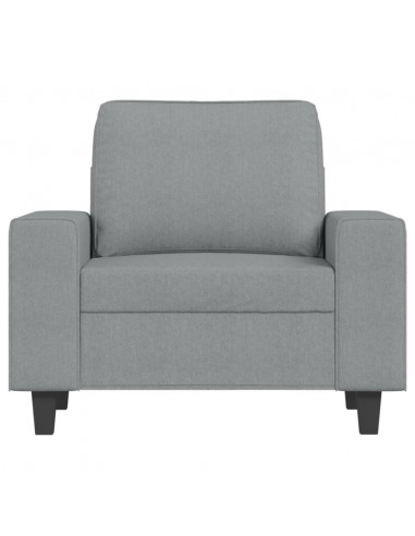Poltrona con Poggiapiedi Grigio Chiaro 60 cm in Tessuto