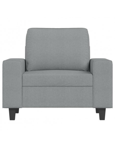 Poltrona con Poggiapiedi Grigio Chiaro 60 cm in Tessuto