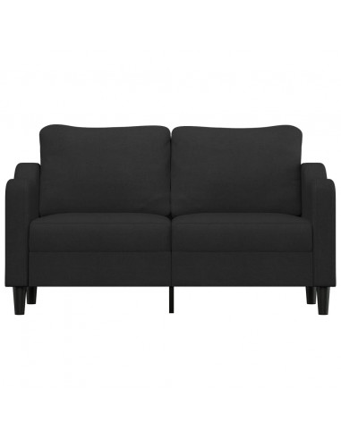 Divano a 2 Posti Nero 120 cm in Tessuto
