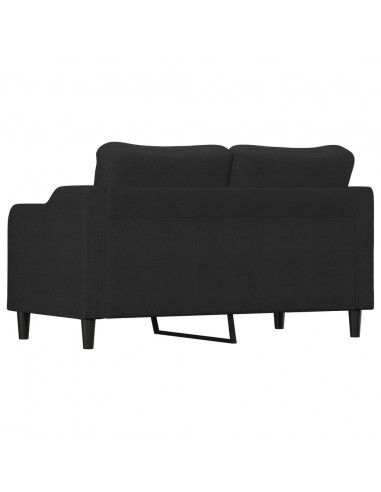 Divano a 2 Posti Nero 120 cm in Tessuto