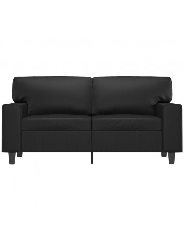 Divano a 2 Posti Nero 120 cm in Similpelle