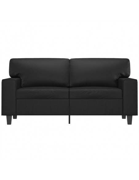 Divano a 2 Posti Nero 120 cm in Similpelle