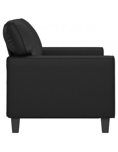 Divano a 2 Posti Nero 120 cm in Similpelle
