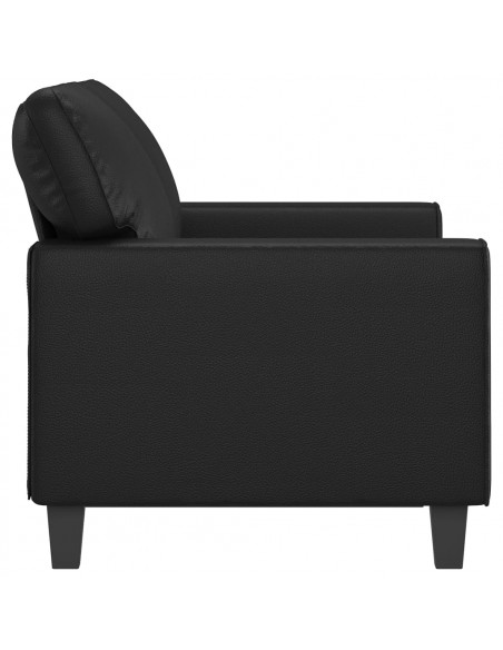 Divano a 2 Posti Nero 120 cm in Similpelle