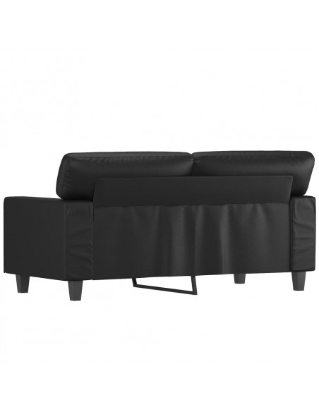 Divano a 2 Posti Nero 120 cm in Similpelle