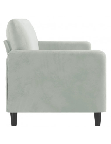 Divano a 3 Posti Grigio Chiaro 180 cm in Velluto