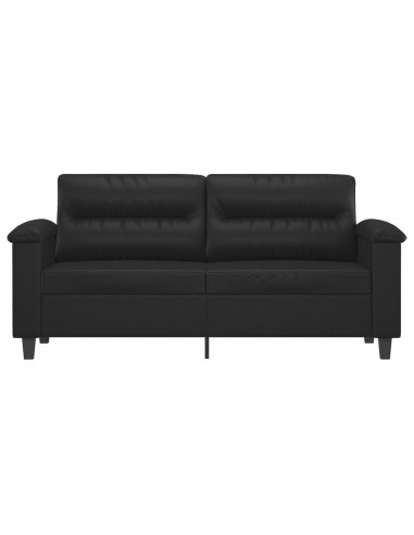 Divano a 2 Posti Nero 140 cm in Similpelle