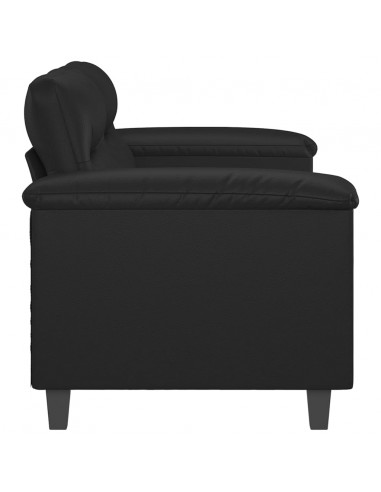 Divano a 2 Posti Nero 140 cm in Similpelle