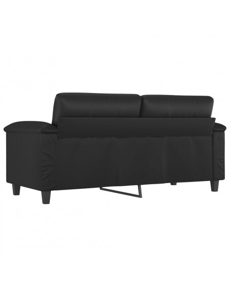 Divano a 2 Posti Nero 140 cm in Similpelle