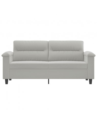 Divano a 2 Posti Grigio Chiaro 140 cm in Tessuto Microfibra
