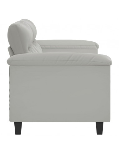 Divano a 2 Posti Grigio Chiaro 140 cm in Tessuto Microfibra