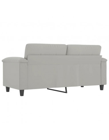 Divano a 2 Posti Grigio Chiaro 140 cm in Tessuto Microfibra
