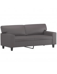 Divano a 2 Posti Grigio 140 cm in Similpelle 2