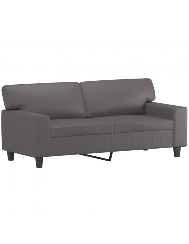 Divano a 2 Posti Grigio 140 cm in Similpelle