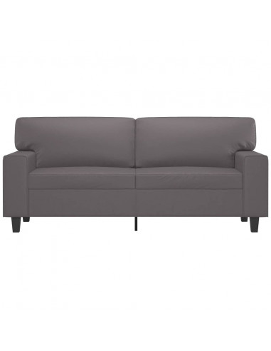 Divano a 2 Posti Grigio 140 cm in Similpelle