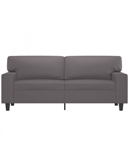 Divano a 2 Posti Grigio 140 cm in Similpelle