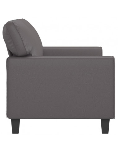 Divano a 2 Posti Grigio 140 cm in Similpelle