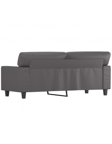 Divano a 2 Posti Grigio 140 cm in Similpelle