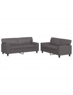 Set di Divani 2 pz Grigio in Similpelle 2