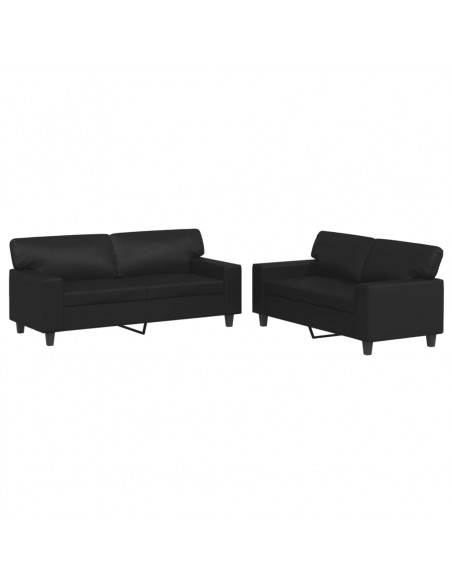 Set di Divani 2 pz Nero in Similpelle