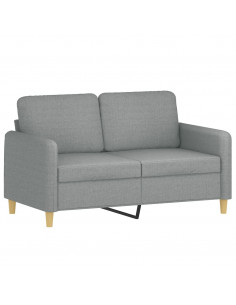 Divano a 2 Posti Grigio Chiaro 120 cm in Tessuto 2