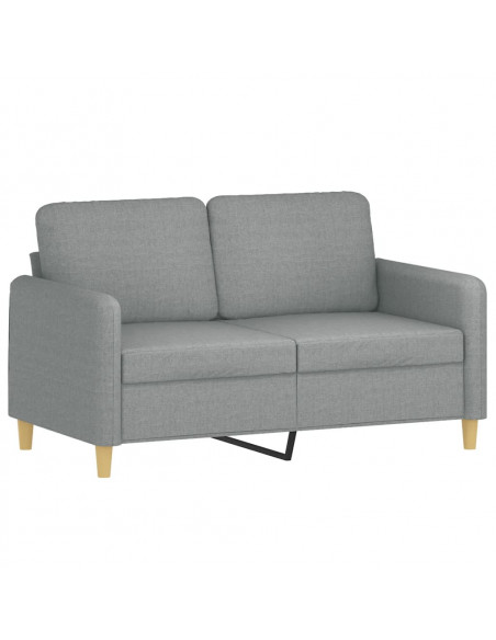 Divano a 2 Posti Grigio Chiaro 120 cm in Tessuto