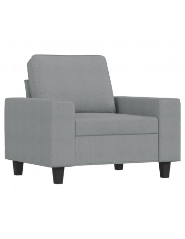 Set di Divani 3 pz Grigio Chiaro in Tessuto