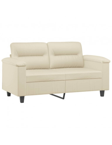 Set di Divani 2 pz con Cuscini crema in Similpelle