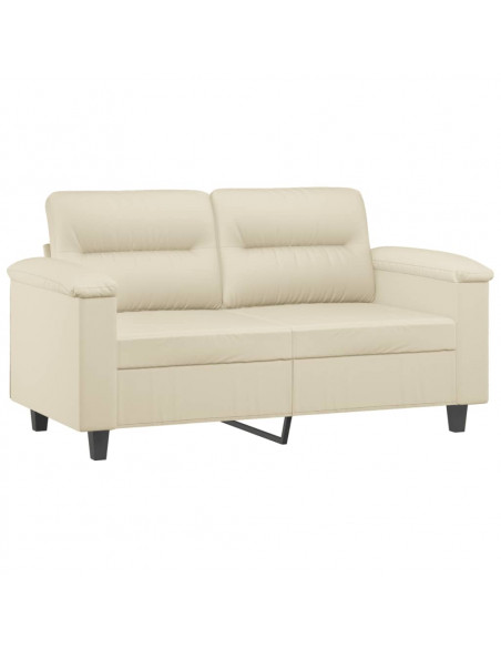 Set di Divani 2 pz con Cuscini crema in Similpelle