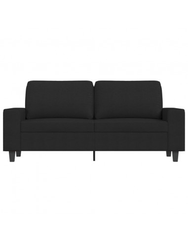 Divano a 2 Posti Nero 120 cm in Tessuto