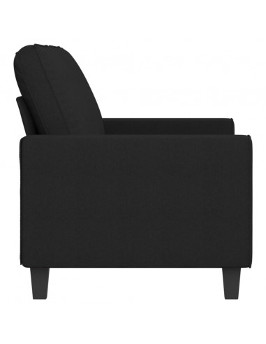 Divano a 2 Posti Nero 120 cm in Tessuto