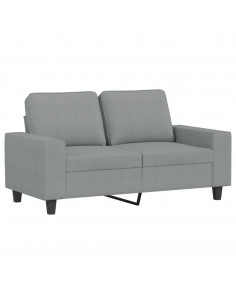 Divano a 2 Posti Grigio Chiaro 120 cm in Tessuto 2