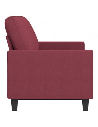 Divano a 3 Posti Rosso Vino 180 cm in Tessuto