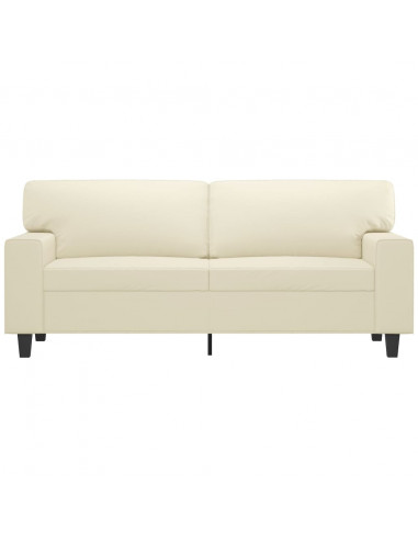 Divano a 2 Posti Crema 140 cm in Similpelle