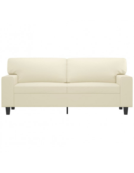 Divano a 2 Posti Crema 140 cm in Similpelle