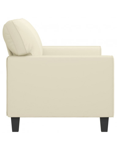 Divano a 2 Posti Crema 140 cm in Similpelle