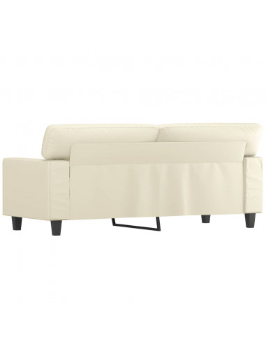 Divano a 2 Posti Crema 140 cm in Similpelle
