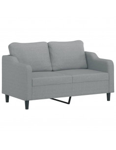 Divano a 2 Posti Grigio Chiaro 140 cm in Tessuto 2