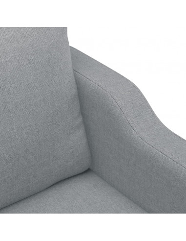 Divano a 2 Posti Grigio Chiaro 140 cm in Tessuto