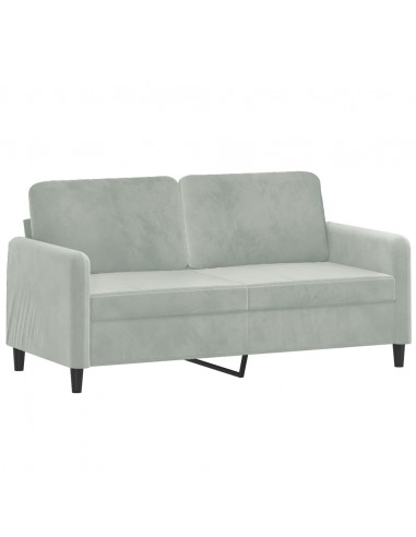 Divano a 2 Posti Grigio Chiaro 140 cm in Velluto