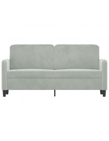 Divano a 2 Posti Grigio Chiaro 140 cm in Velluto