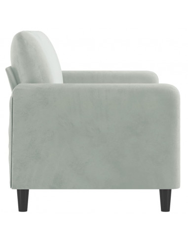 Divano a 2 Posti Grigio Chiaro 140 cm in Velluto