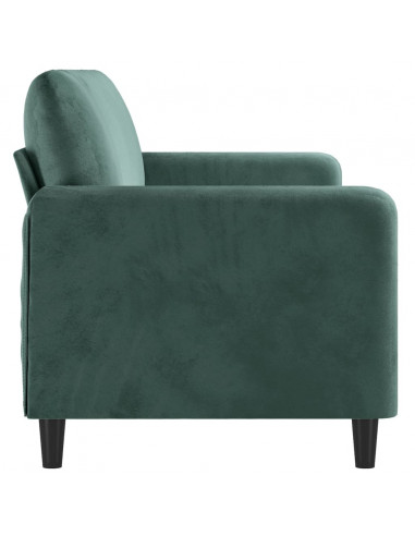 Divano a 3 Posti Verde Scuro 180 cm in Velluto