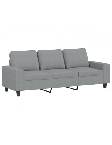 Divano a 3 Posti Grigio Chiaro 180 cm in Tessuto