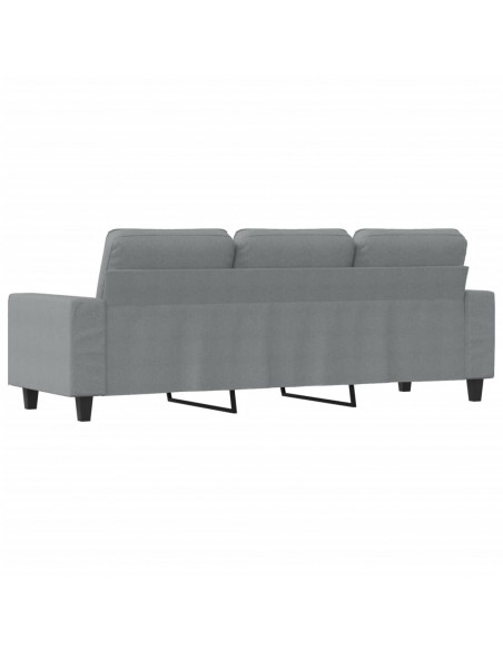 Divano a 3 Posti Grigio Chiaro 180 cm in Tessuto