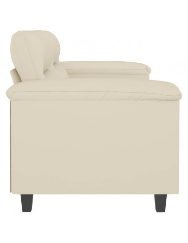 Divano a 2 Posti Crema 120 cm in Similpelle